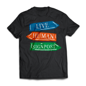 live human signpost shirt